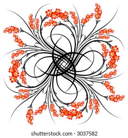 Abstract Floral Scrolls Decoration Element Vector Illustration