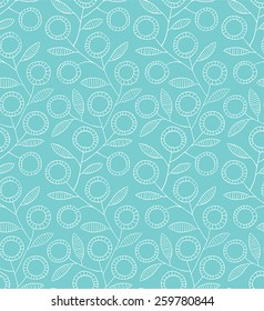 Abstract floral seamless background blue and white color