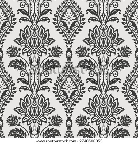 Abstract floral Seamless botanical pattern abstract nature ornament leaves silhouettes.