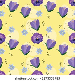 Resumen de fondo de patrón floral sin costura y colorido. Perfecto para textiles, prendas de vestir, papel pintado, etc. Patrón curtido en flor pequeña. Pequeñas flores de colores. Patrón de pradera sin soldadura