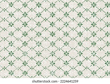 abstract floral seamless green pattern with flowers, netting and leaves,Decorative pattern for the background, tile and textiles. It is assembled from modular parts. Vector. Seamless.