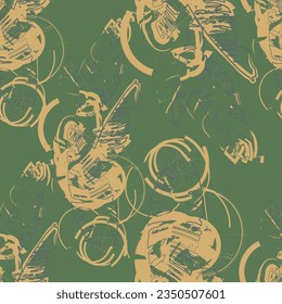 Abstract floral seamless paper with lines, blobs,flowers,dots and abstract shapes.Digital repeating paper background. Abstract pattern. abstract floral and geometric print pattern for textile design a