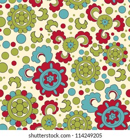 Abstract floral seamless pattern