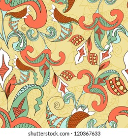 Abstract floral seamless pattern