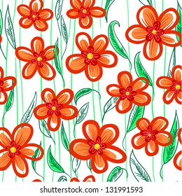 Abstract floral seamless pattern