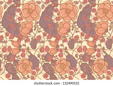 Abstract floral seamless pattern