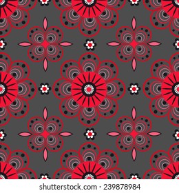 Abstract floral seamless pattern