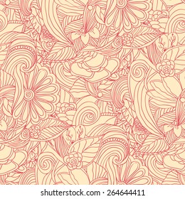 Abstract floral seamless pattern