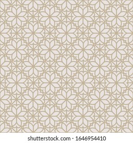 Abstract floral seamless pattern. Arabic ornament with geometric shapes. Abstract motives of the paintings of ancient Indian fabric patterns. 