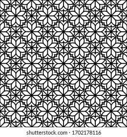 Abstract floral seamless pattern. Arabic ornament with geometric shapes. Abstract motives of the paintings of ancient Indian fabric patterns. 