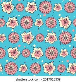 Abstract Floral Seamless Pattern Background, Floral Background in Pastel Colors