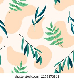 Abstract floral seamless pattern background. Vector spring pattern