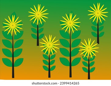 Abstract floral seamless pattern background in yellow green . Set of 3 pattern perfect for textiles, apparel, wallpaper etc.