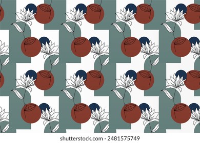 Abstract floral seamless pattern background. Boho floral seamless pattern background