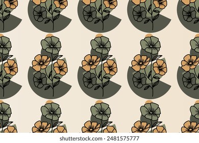 Abstract floral seamless pattern background. Boho floral seamless pattern background