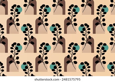 Abstract floral seamless pattern background. Boho floral seamless pattern background