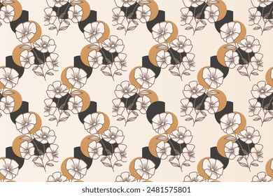 Abstract floral seamless pattern background. Boho floral seamless pattern background