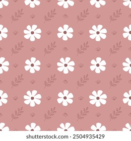 Abstract floral seamless pattern background. Simple cute seamless flower pattern vector.