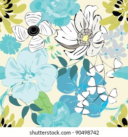 Abstract floral seamless pattern background