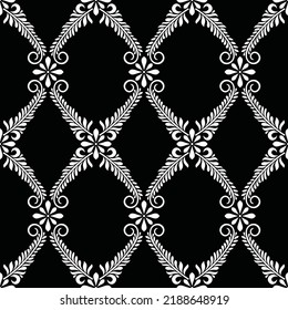 Abstract floral seamless pattern. Black and white. Vector background.