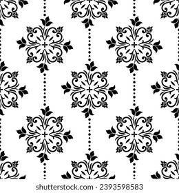 Resumen del patrón floral sin costuras. Ornamento blanco y negro. Textura moderna y elegante. Fondo vectorial.