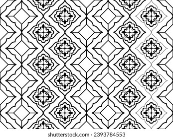 Abstract floral seamless pattern. Black and white. Modern stylish texture. Vector background.