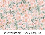 Abstract floral seamless pattern. Bright colors, painting on a light background. Cherry blossoms.