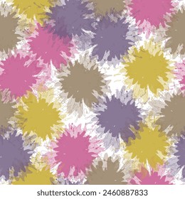 Abstract floral seamless pattern. Bright colors, painting on a light background Contemporary art seamless texture in hand-drawn style. Flowers, lines and dots.