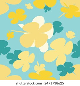 Abstract floral seamless pattern. Bright Flower colors, light Ditsy painting on a  background. Floral blossoms.