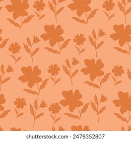 Abstract floral seamless pattern. Bright colors, painting on a light background. Cherry blossoms.