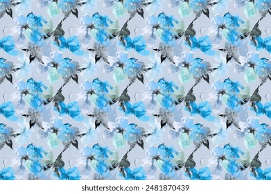 Abstract floral seamless pattern. Bright colors, painting on a light background