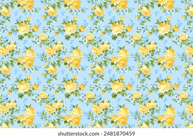Abstract floral seamless pattern. Bright colors, painting on a light background