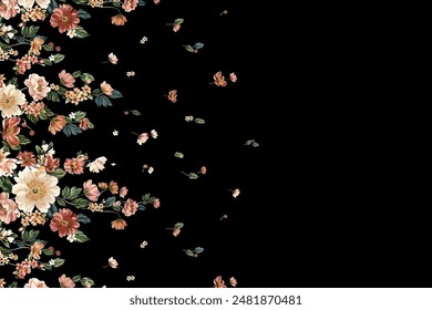 Abstract floral seamless pattern. Bright colors, painting on a light background