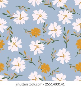 Abstraktes florales nahtloses Muster. Helle Farben, Gouache painting.handgezeichnet