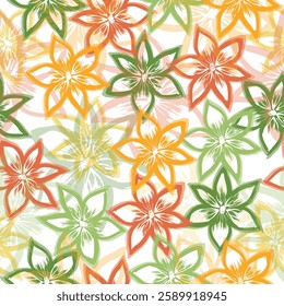 Abstract floral seamless pattern. Bright colors, painting on a light background Marble pattern with floral background. 