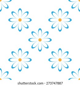Abstract floral seamless pattern . Camomile. Vector illustration.