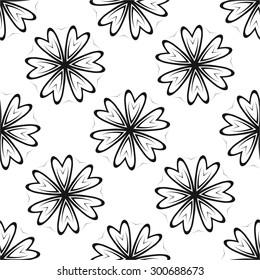 Abstract floral seamless pattern . Camomile. Vector illustration.