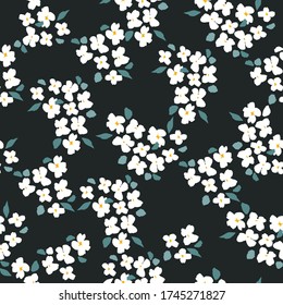 Abstract floral seamless pattern with chamomile. Trendy hand drawn textures. Modern abstract design for,paper, cover, fabric and other users