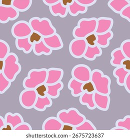 Padrão floral abstrato sem emenda com camomila. Texturas estiradas à mão na moda. Design moderno abstrato para papel, capa, tecido e outros usos