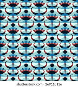 Abstract floral seamless pattern. Classic ornament in retro style