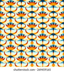 Abstract floral seamless pattern. Classic ornament in retro style