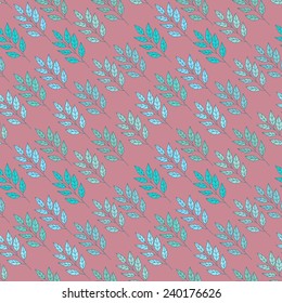 Abstract floral seamless pattern with colored leaves for design