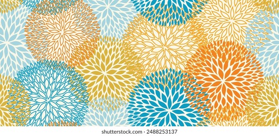 Abstract floral seamless pattern. colorful dahlia flower background.