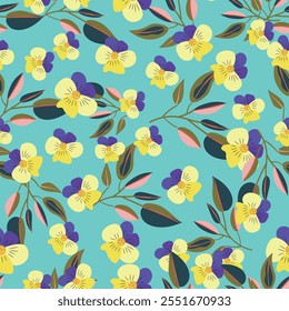 Abstract floral seamless pattern. Colorful botanical print.