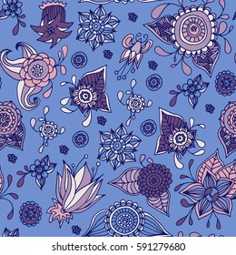 Abstract floral seamless pattern. Colorful cute design for fabric and wrapping paper