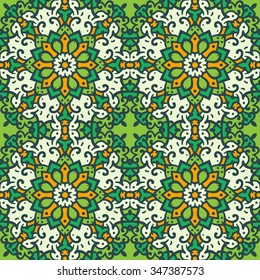 Abstract floral seamless pattern. Contains all kind of styles from retro to complex mandala decorations. Great for wallpapers, backgrounds, wrapping paper, surface textures.