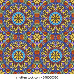 Abstract floral seamless pattern. Contains all kind of styles from retro to complex mandala decorations. Great for wallpapers, backgrounds, wrapping paper, surface textures.