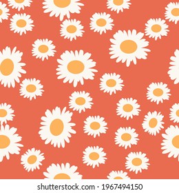 Resumen de un patrón sin costuras florales con una bonita gamuza de dibujos animados sobre fondo rosa. Texturas dibujadas a mano de moda. Plantas florecientes en praderas. Ilustración vectorial para niños, papel, cubierta, tela y afiche.