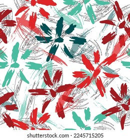 Abstract floral seamless pattern.  Decorative botanical illustration with stylized flowers.