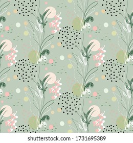 abstract floral seamless pattern design. Can use for print, template, fabric, presentation, textile, banner, poster, wallpaper, poster